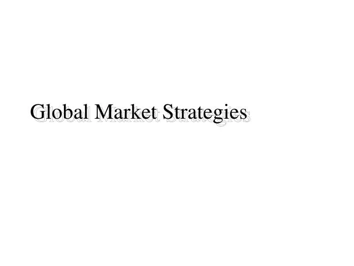 global market strategies n.