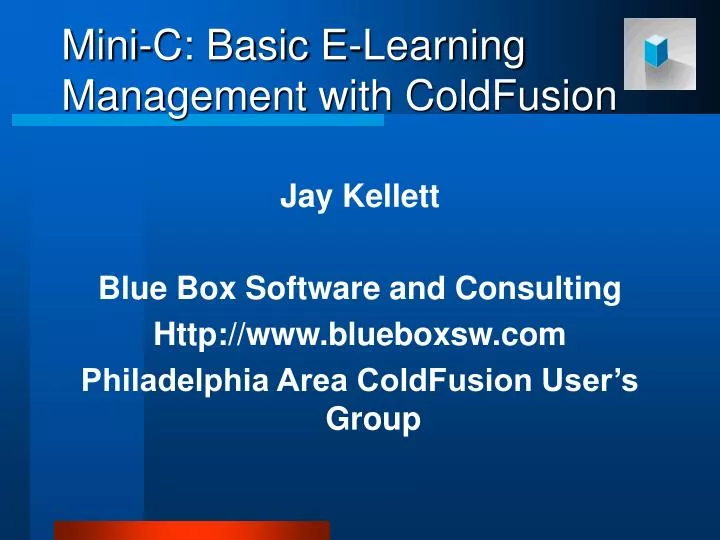 mini c basic e learning management with coldfusion n.