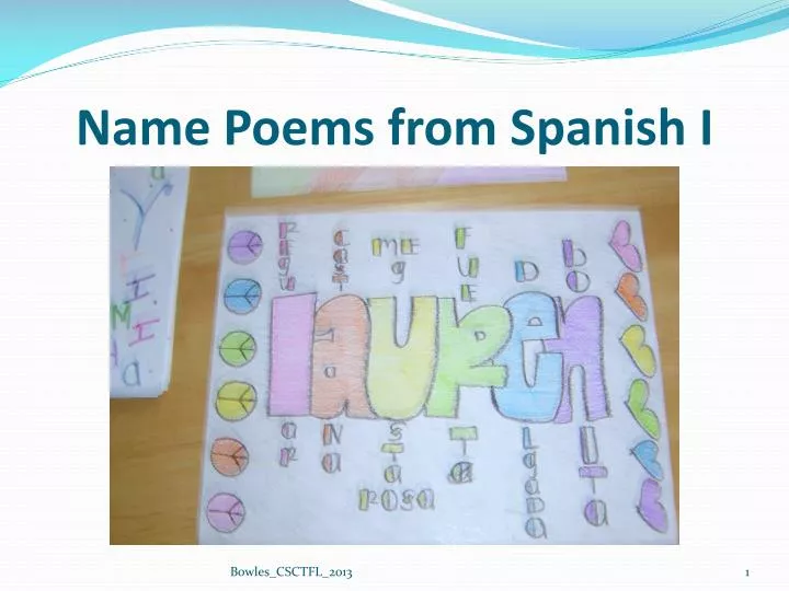 Ppt Name Poems From Spanish I Powerpoint Presentation Free Download Id