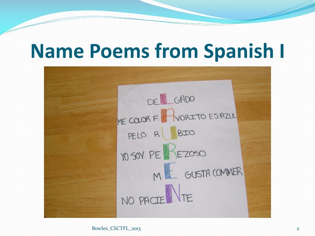 Ppt Name Poems From Spanish I Powerpoint Presentation Free Download Id