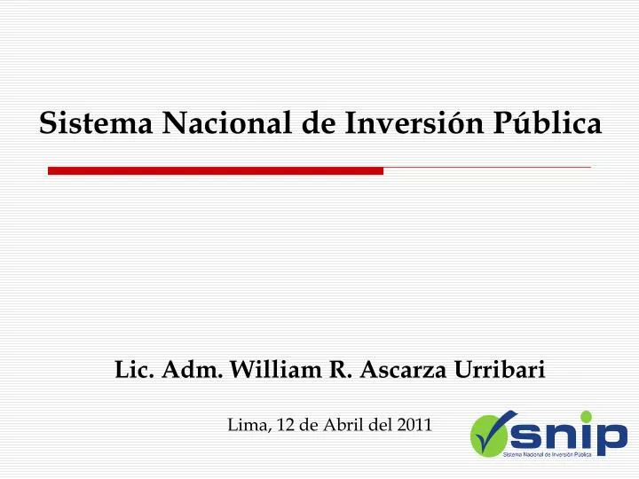 PPT - Sistema Nacional De Inversión Pública PowerPoint Presentation ...