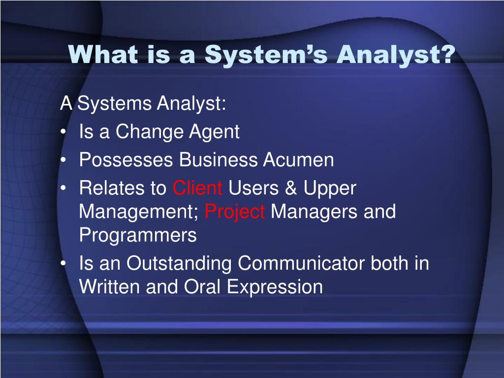 system analyst presentation