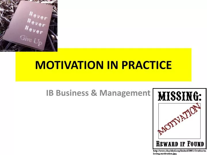motivation in practice n.