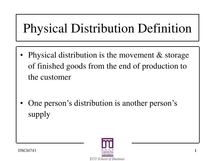 PPT Physical Distribution Definition PowerPoint Presentation, free
