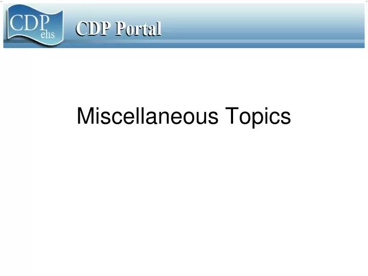 PPT - Miscellaneous Topics PowerPoint Presentation, free download - ID ...