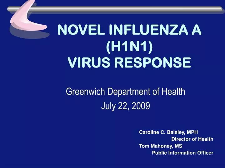 novel influenza a h1n1 virus response n.