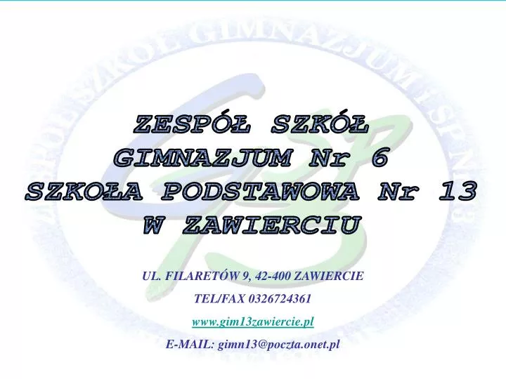 Plan Lekcji 2019 Szkola Podstawowa Nr 13 W Zawierciu