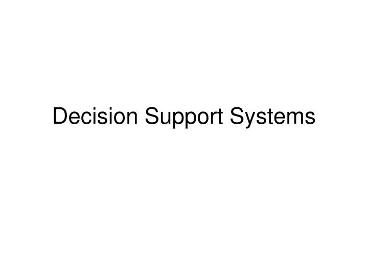 decision support systems n.
