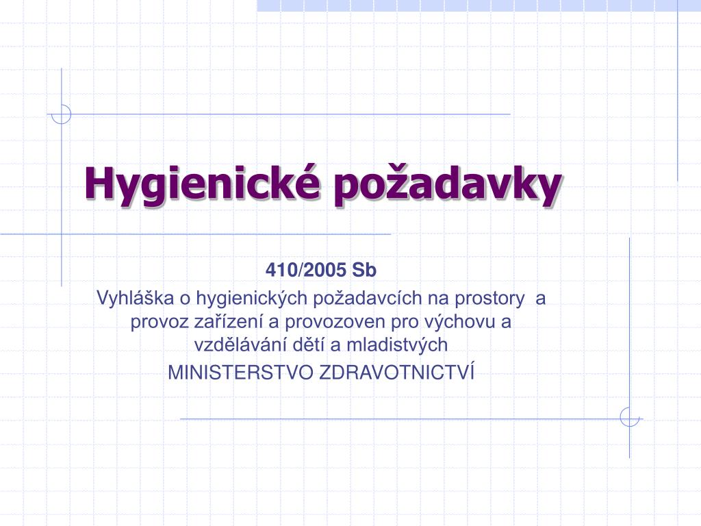 PPT - Hygienické požadavky PowerPoint Presentation, free download -  ID:1483680