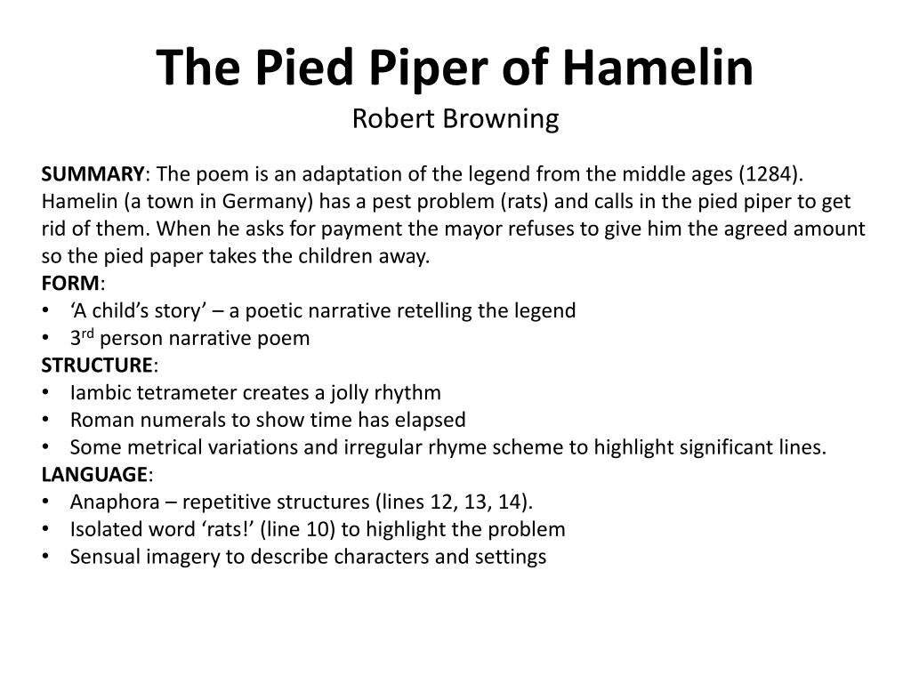 the pied piper of hamelin poem by robert browning the pied piper of hamelin poem by robert browning