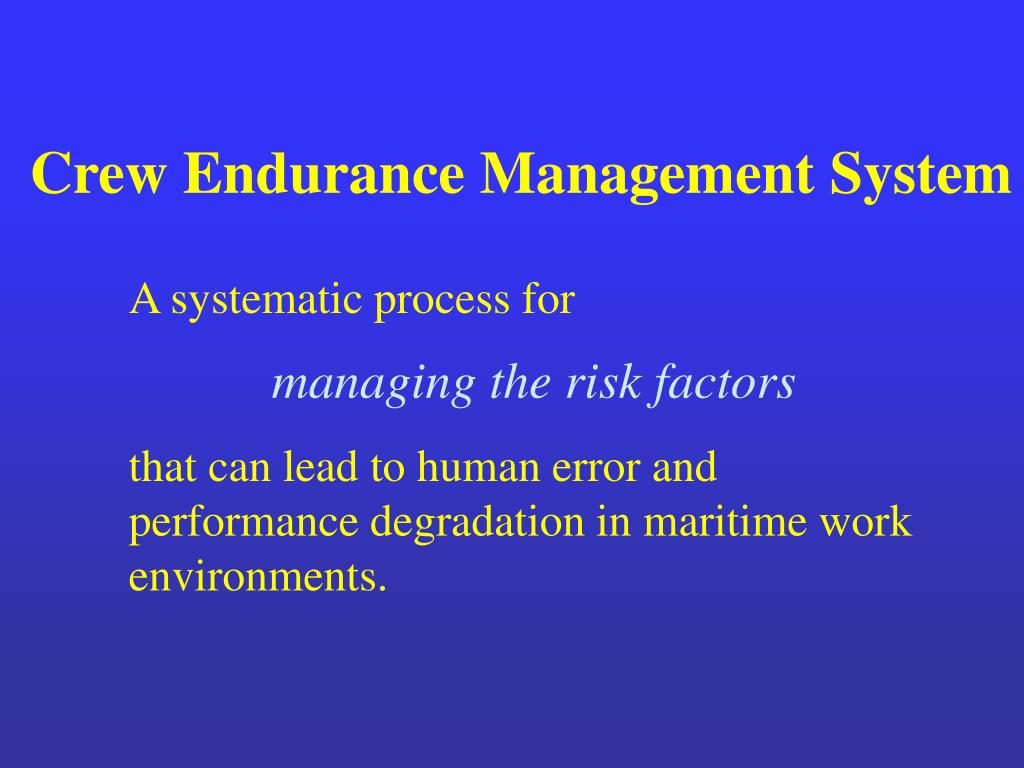 PPT Crew Endurance Management System (CEMS) A Real World Solution