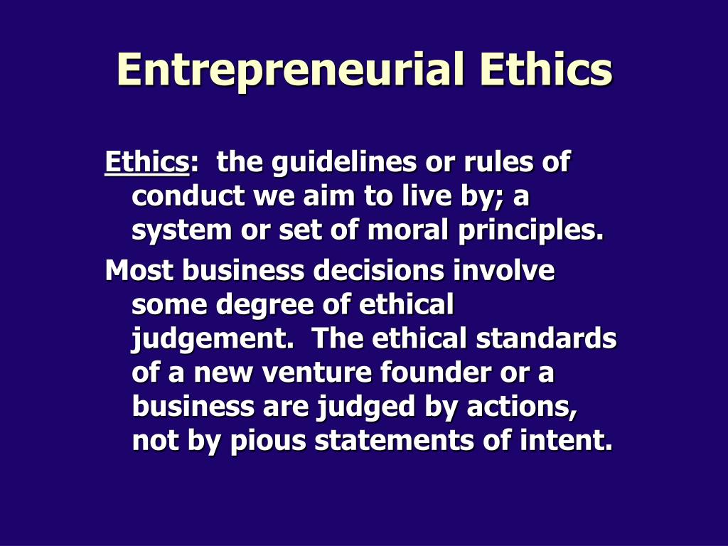 case study ethics in entrepreneurship