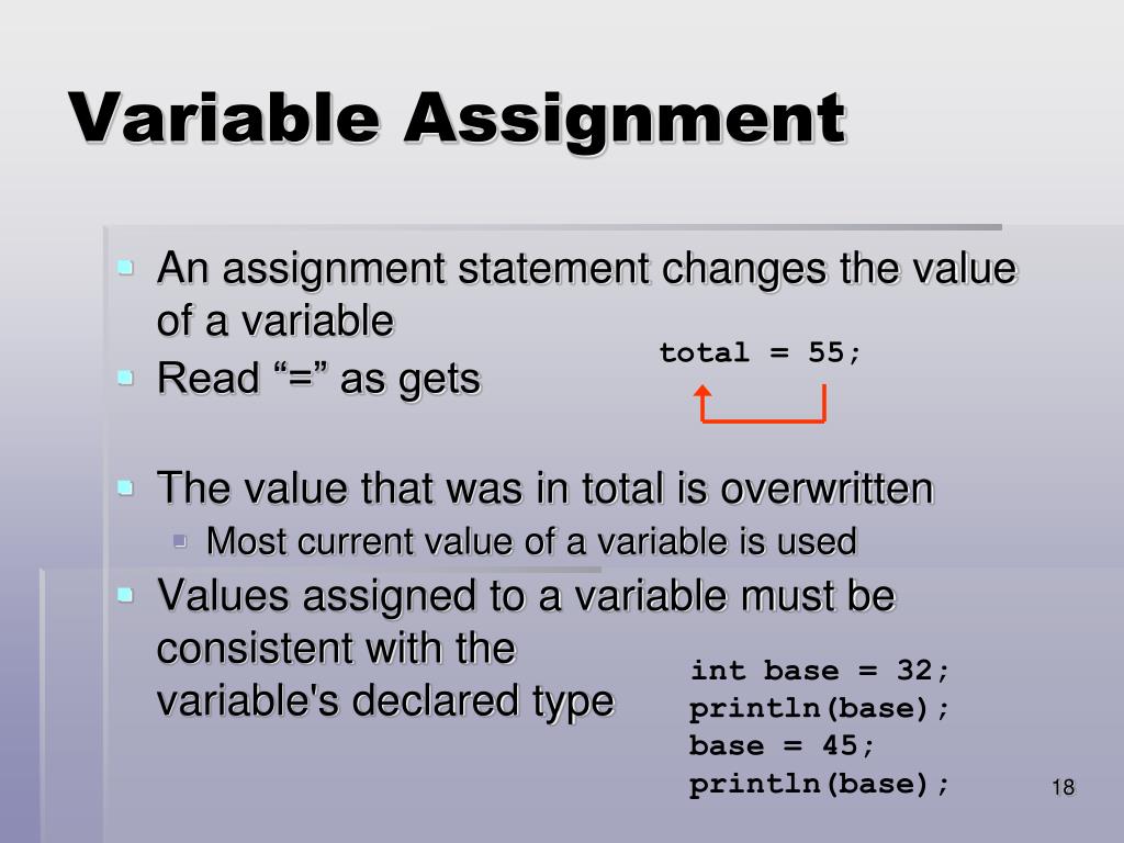 an assignment that is made when a variable is declared is known as what