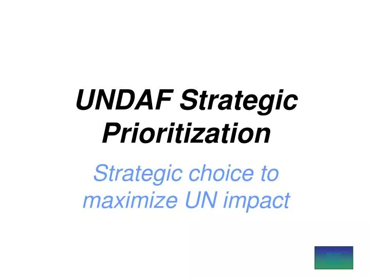 undaf strategic prioritization n.