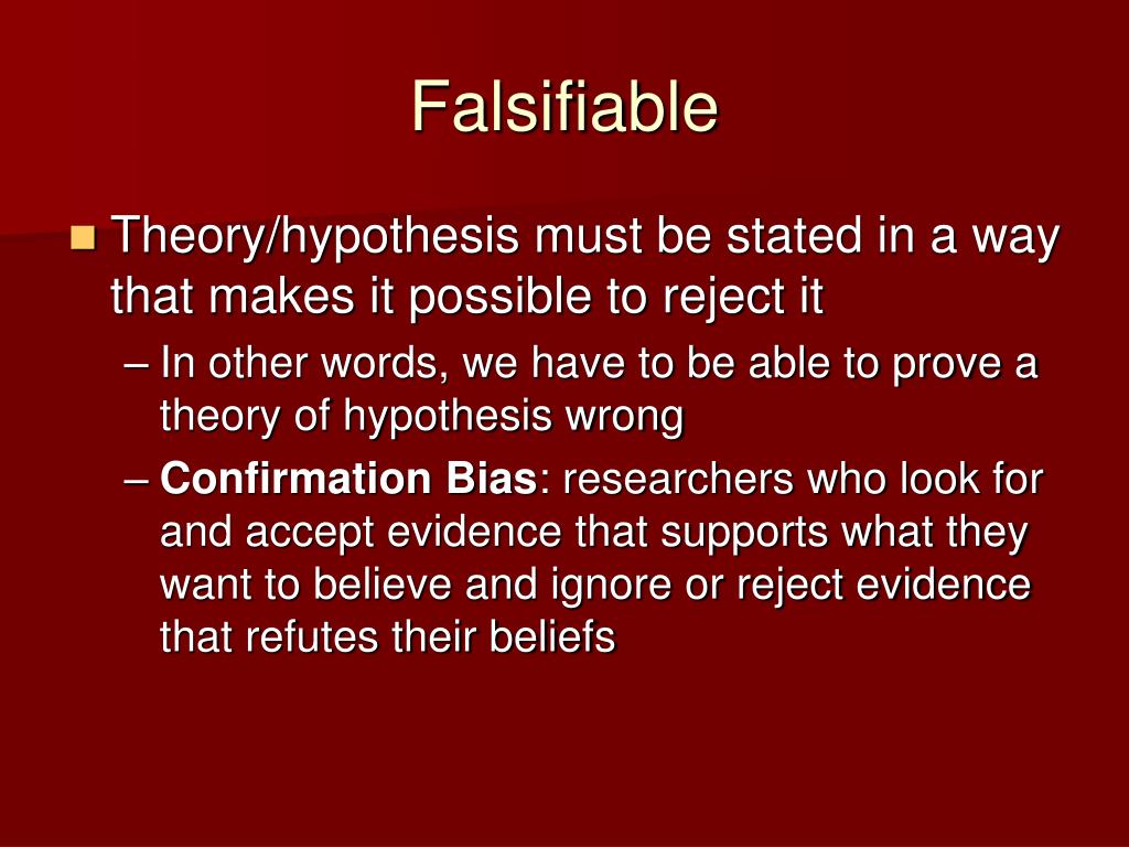 valid hypothesis must be testable and falsifiable