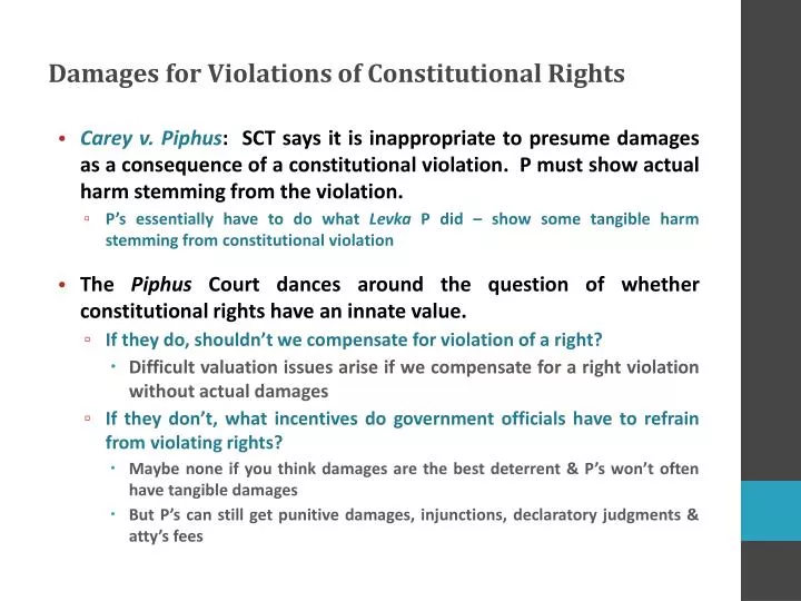 PPT Damages for Violations of Constitutional Rights PowerPoint