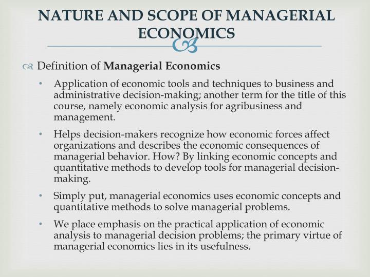 PPT - Nature And Scope Of Managerial Economics (Chapter 1 Hirschey ...