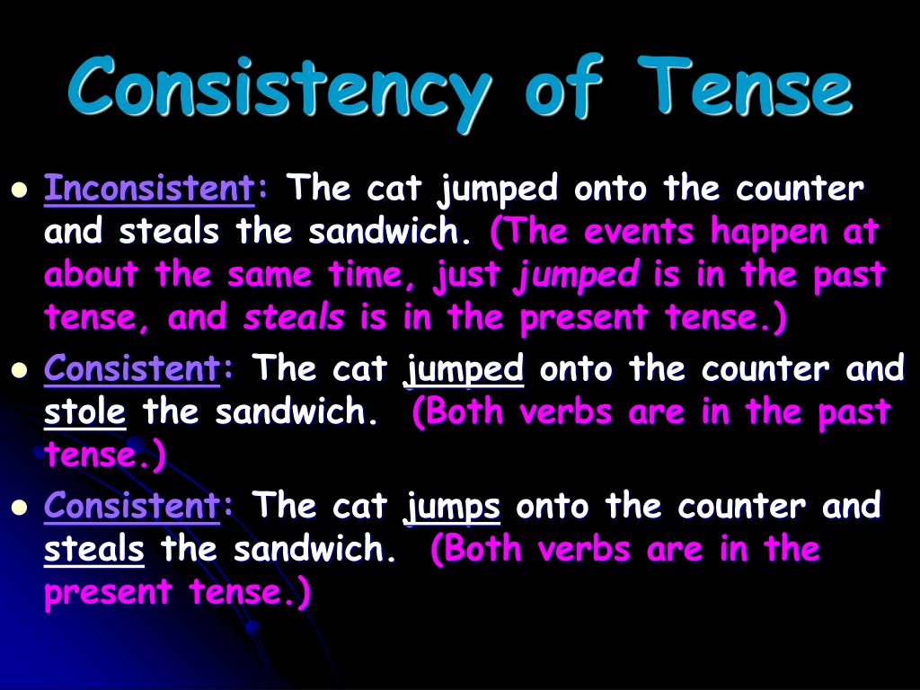 Keeping Verb Tense Consistency Worksheet
