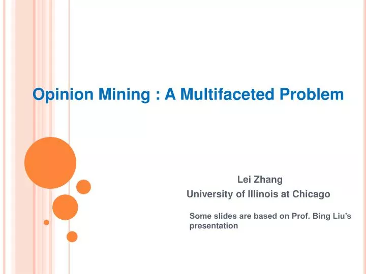 opinion mining a multifaceted problem n.