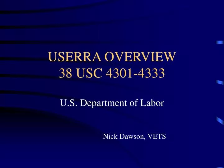 userra overview 38 usc 4301 4333 n.