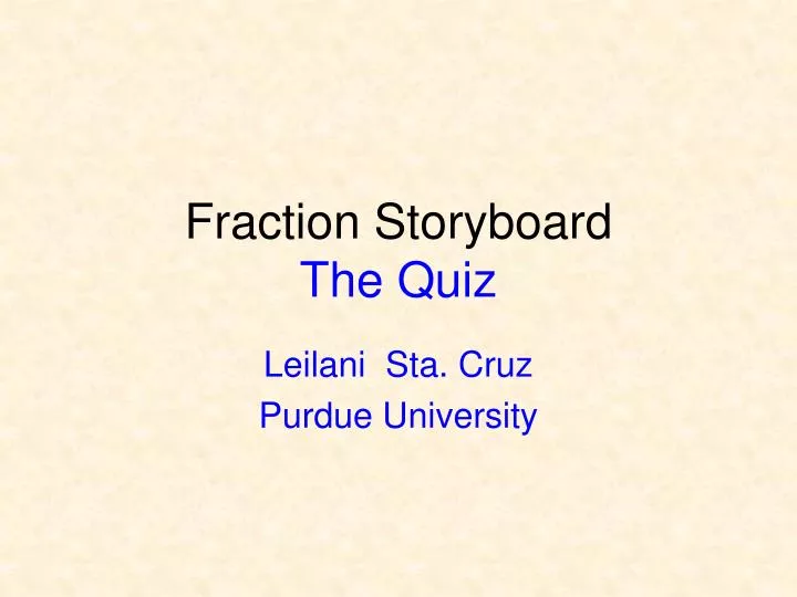 fraction storyboard the quiz n.