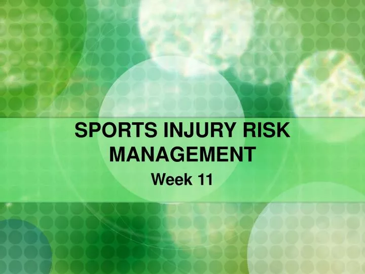 sports injury risk management n.