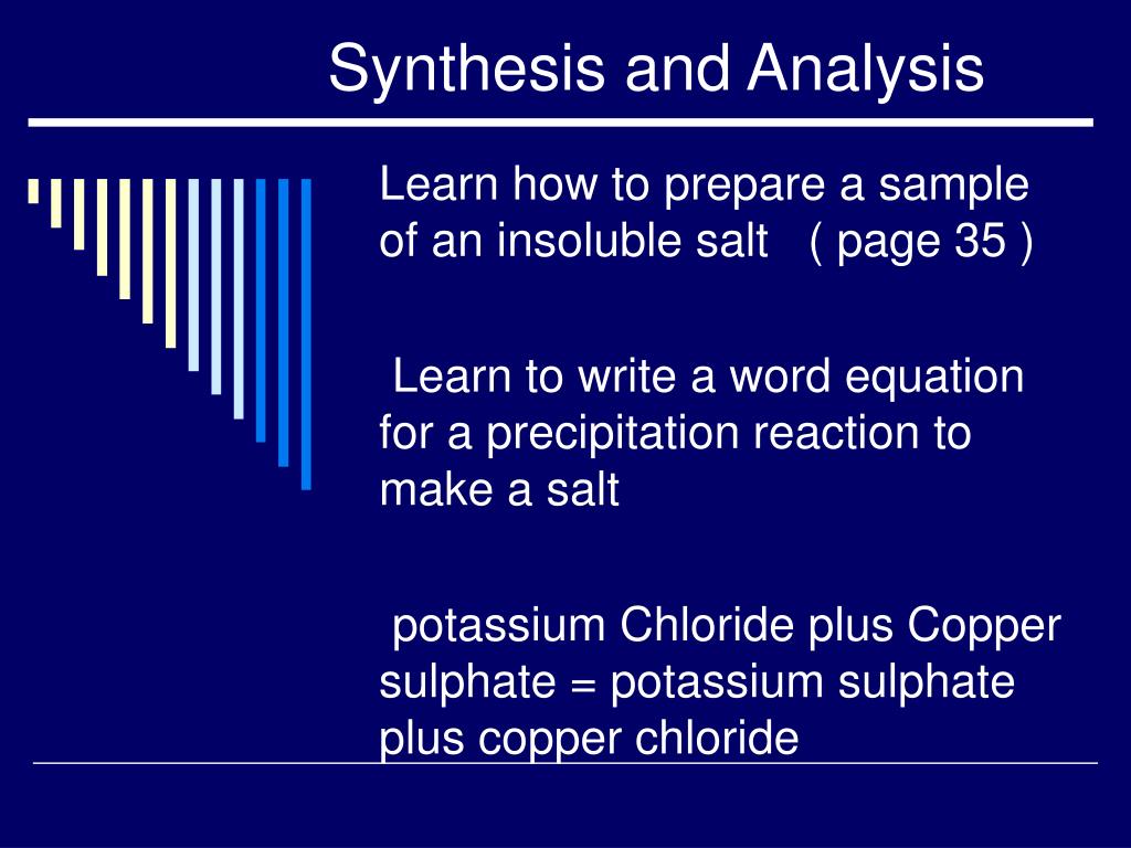 synthesis of analysis