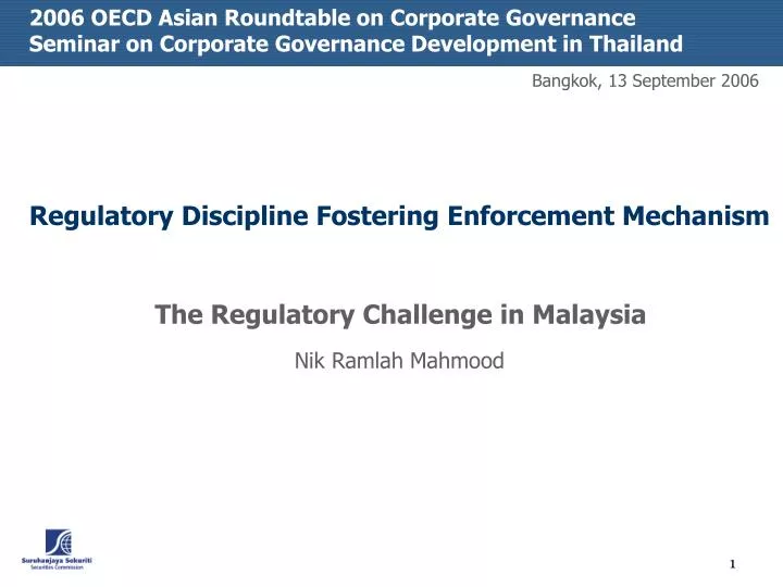 regulatory discipline fostering enforcement mechanism n.
