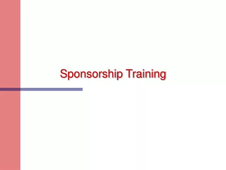 sponsorship training n.