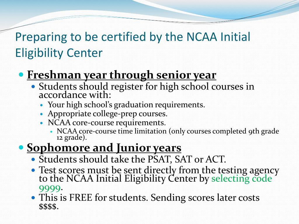 PPT The CollegeBound Student Athlete NCAA Eligibility Requirements
