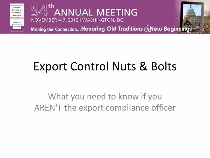 export control nuts bolts n.