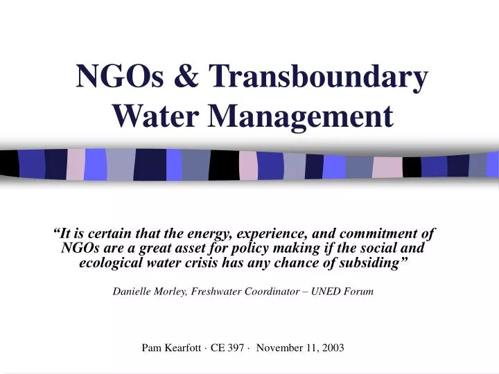 ngos transboundary water management n.
