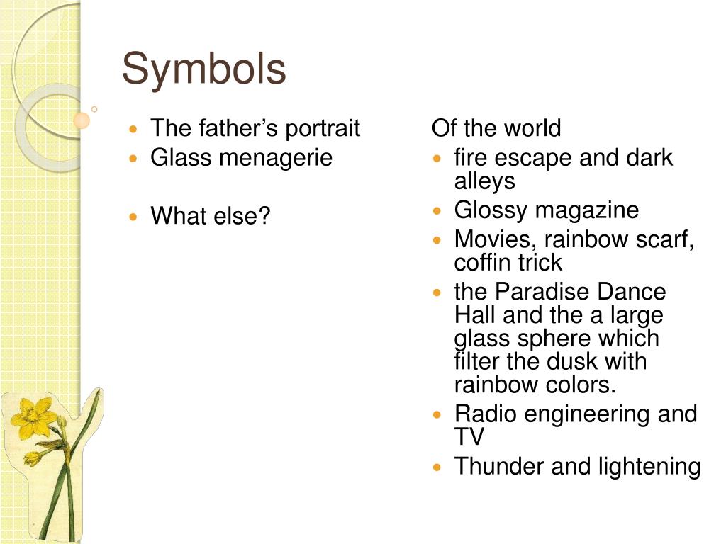 symbols used in the glass menagerie