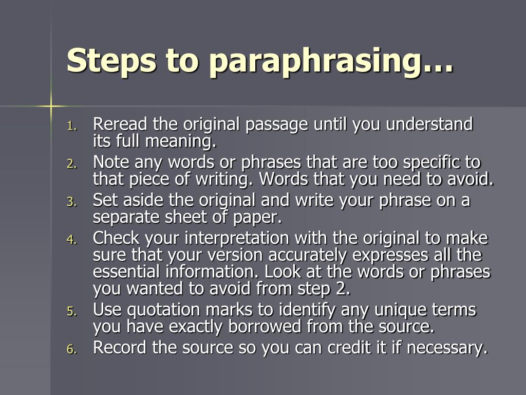 paraphrase by meaning