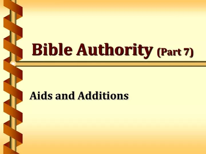 bible authority part 7 n.