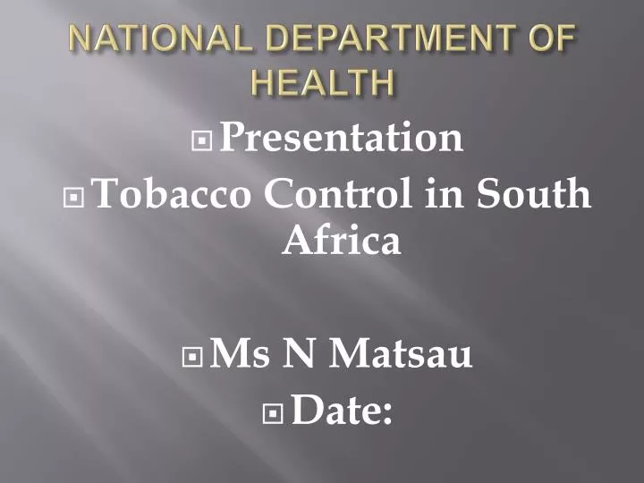 national department of health n.