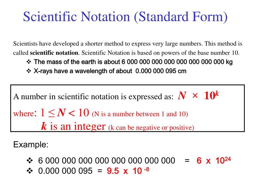 PPT - Scientific Notation (Standard Form) PowerPoint Presentation