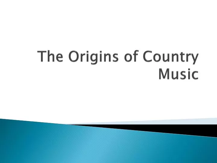 the origins of country music n.