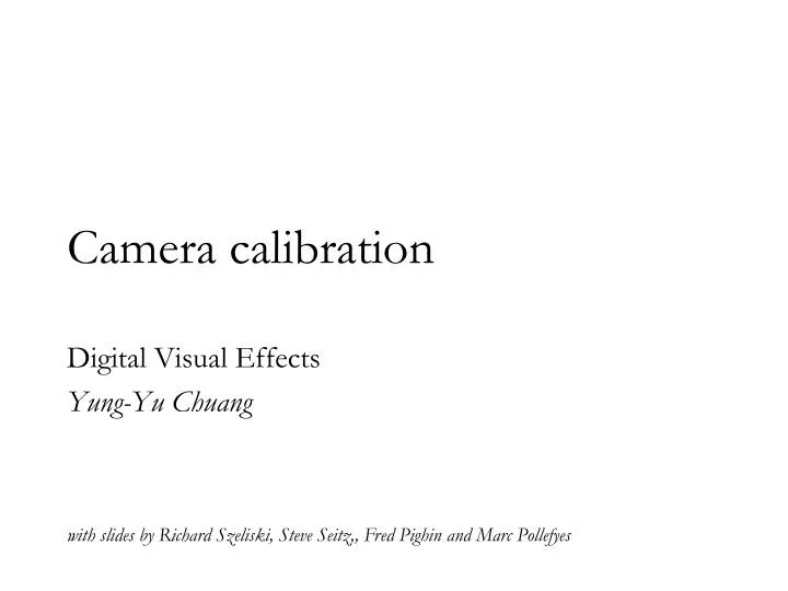 camera calibration n.