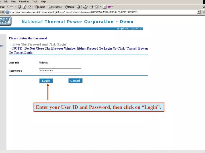 PPT Enter your User ID and Password, then click on “Login