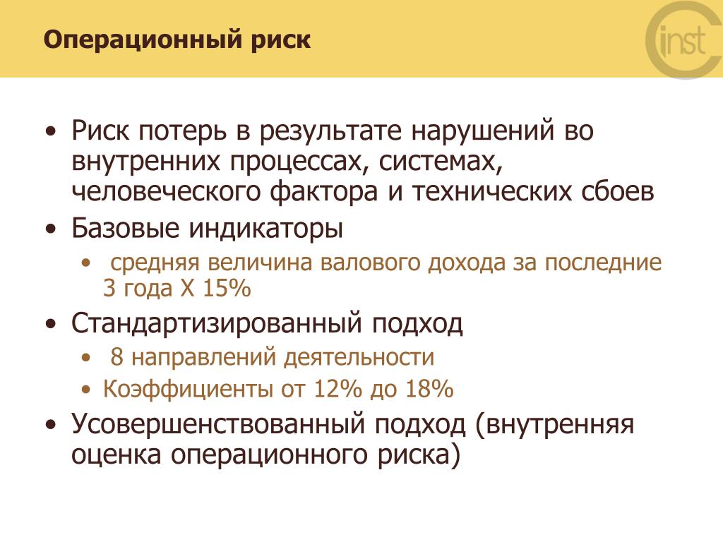 Операционный риск Операционный риск