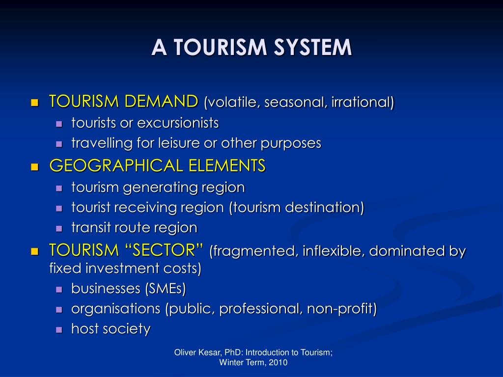 define the tourism system