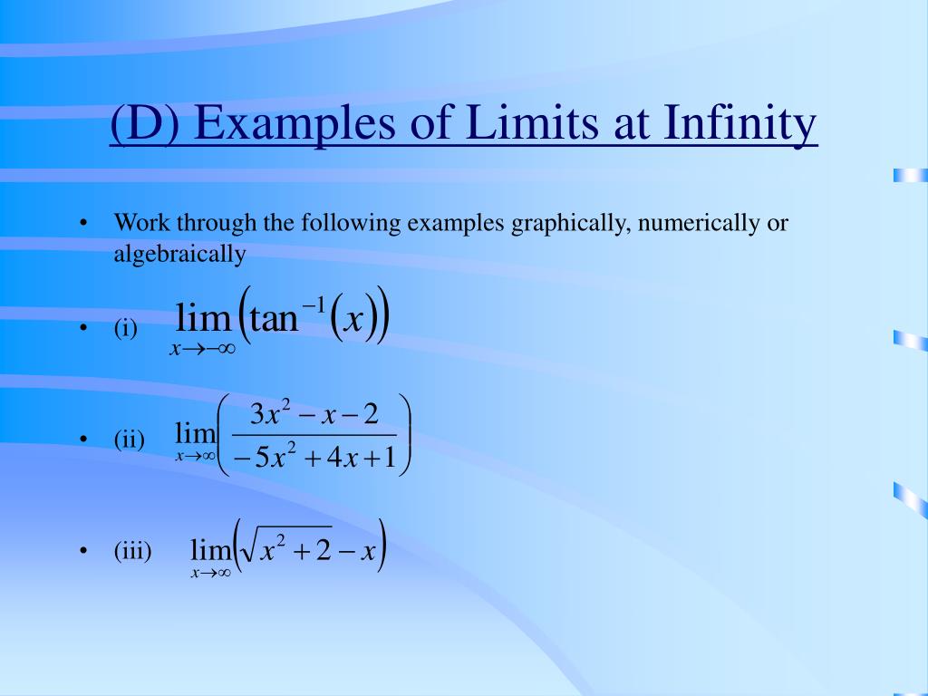 PPT - BCC.01.6 – Limits Involving Infinity PowerPoint Presentation ...