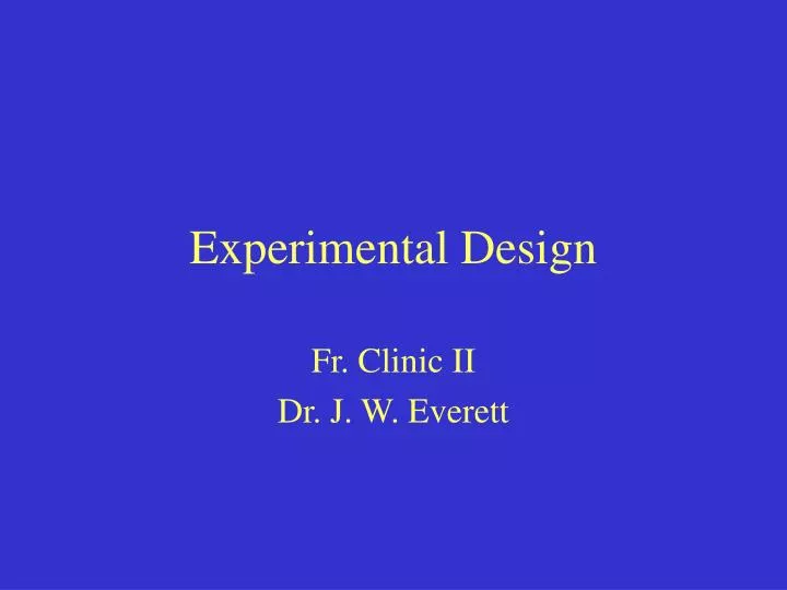 experimental design n.