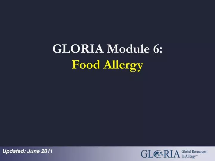 gloria module 6 food allergy n.
