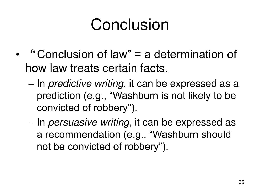 conclusion to law assignment