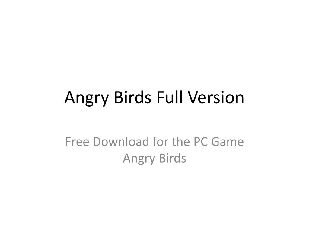 Angry Birds Free Download - IPC Games