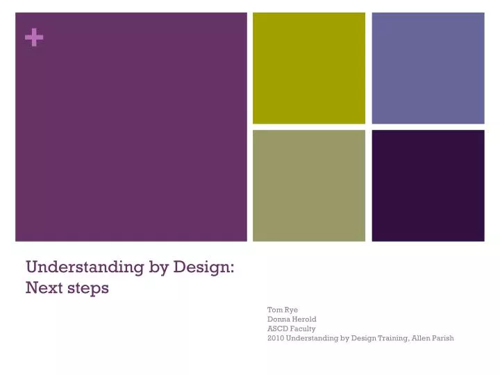 understanding by design next steps n.