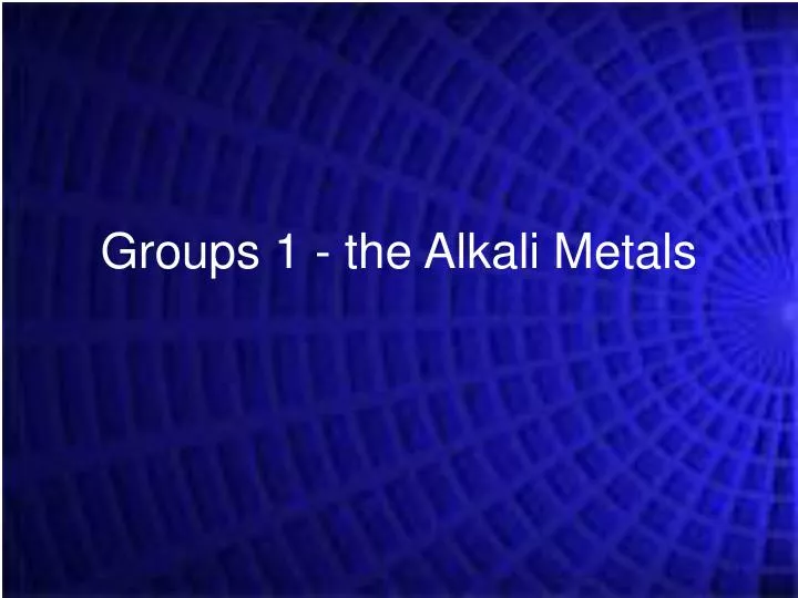 groups 1 the alkali metals n.