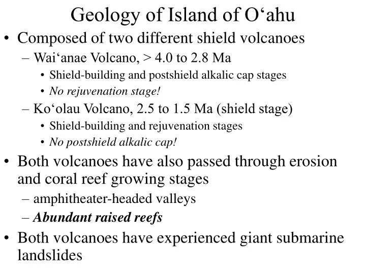 geology of island of o ahu n.